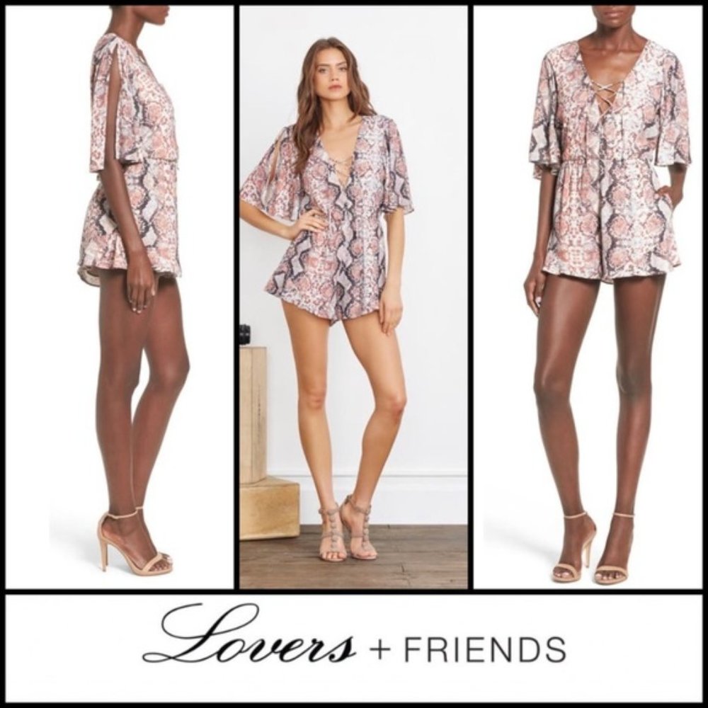 Lovers + Friends/ REVOLVE Epiphany Snake Print Romper - NWT